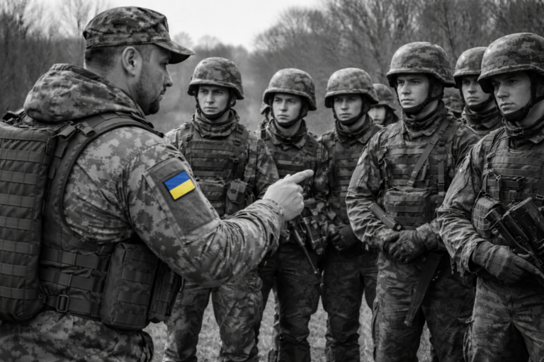 UKRAINER bilden Soldaten aus
