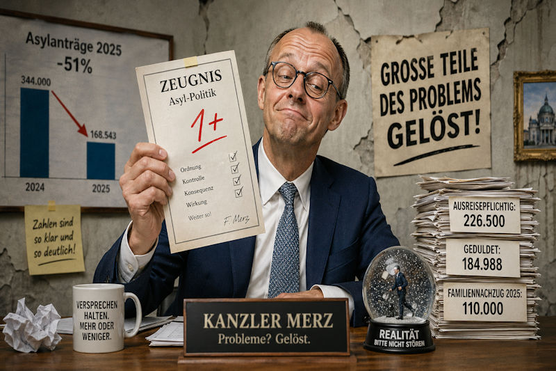 Kanzler gibt sich Bestnote für seine Asyl-Politik