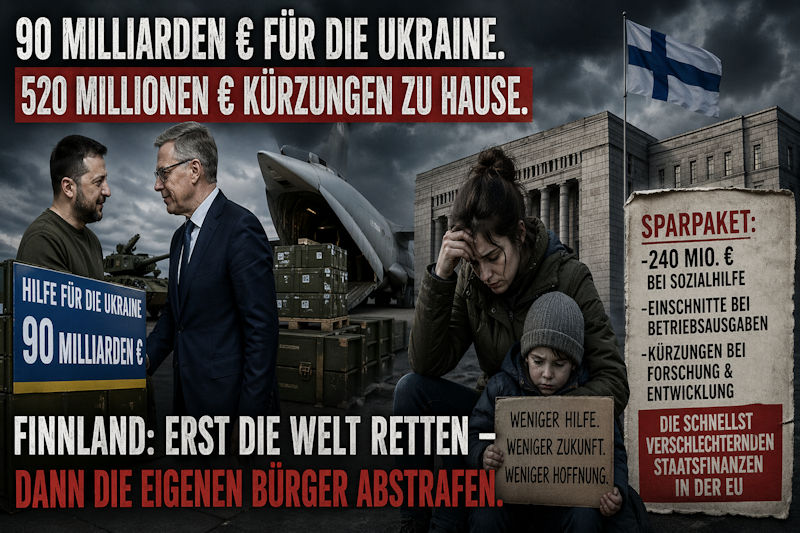 Finnland kürzt bei den Ärmsten – und verteilt Milliarden ins Ausland. Wie absurd kann Politik werden?