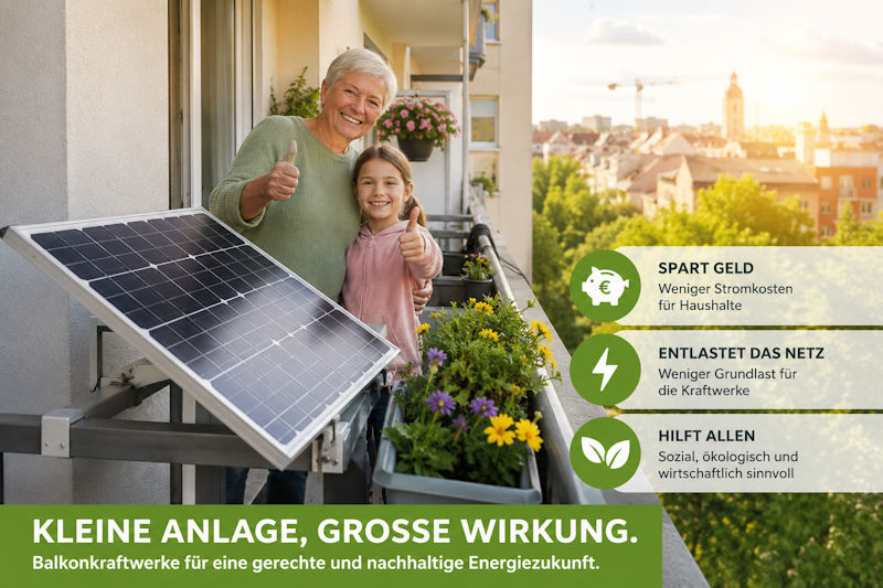 Sonnenstrom für alle: Wie Balkonkraftwerke Bedürftigen helfen und gleichzeitig das Stromnetz entlasten