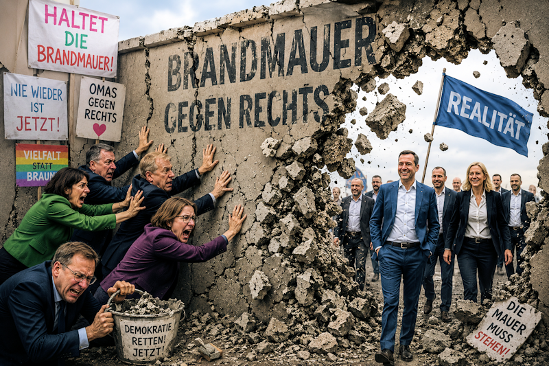 Risse im Beton – Die große Brandmauer bekommt plötzlich Zugluft