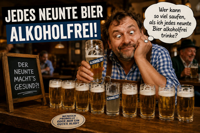 Wer kann eigentlich so viel saufen, dass jedes neunte Bier alkoholfrei ist?