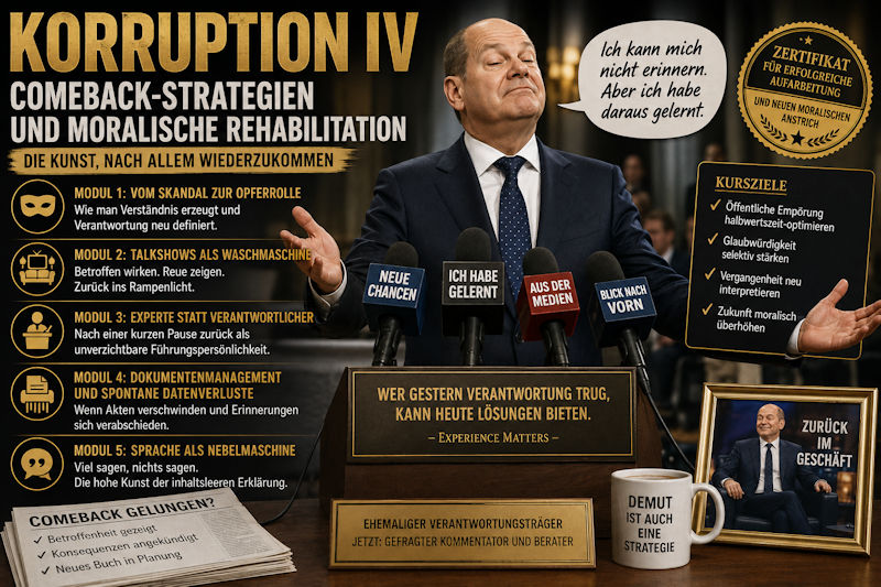 Neu im Wintersemester: „Korruption IV – Comeback-Strategien und moralische Rehabilitation“