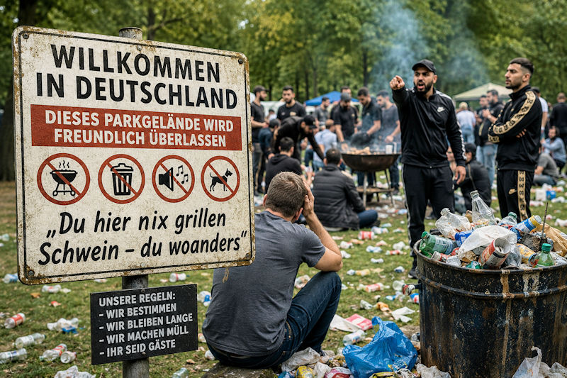 „Du hier nix grillen Schwein – du woanders“