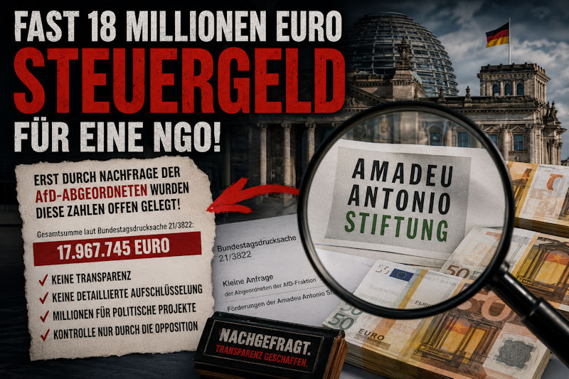 Fast 18 Millionen Euro Steuergeld für eine NGO: Wer kontrolliert eigentlich noch den Umgang mit unserem Geld?