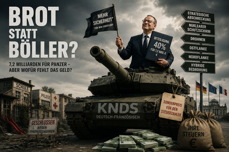 🇩🇪 Deutschland wird Miteigentümer eines Panzerkonzerns? Brot statt Böller!