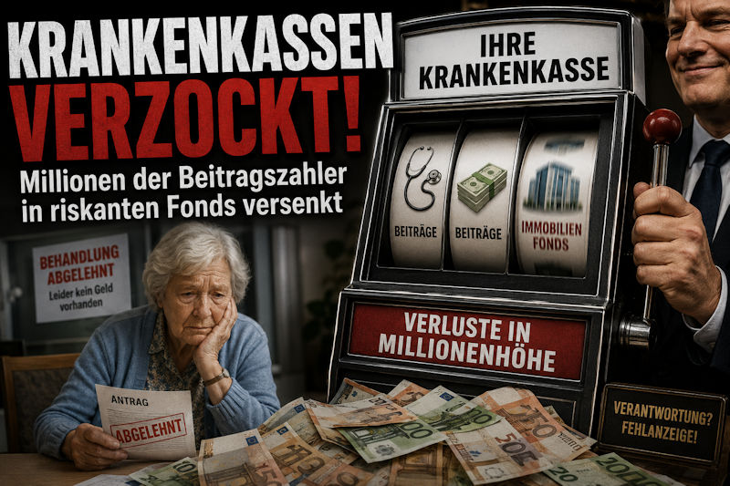 KRANKENKASSEN ALS ZOCKERBUDE? VERZOCKT WURDEN NICHT MILLIONEN. VERZOCKT WURDE UNSER VERTRAUEN.