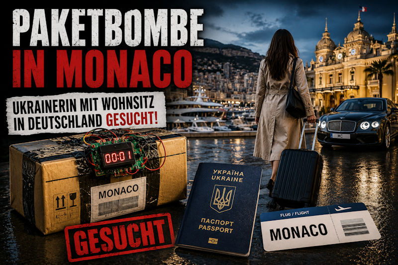 Paketbombe in Monaco, Wohnsitz in Deutschland. Und wieder sollen bloß keine Fragen gestellt werden.