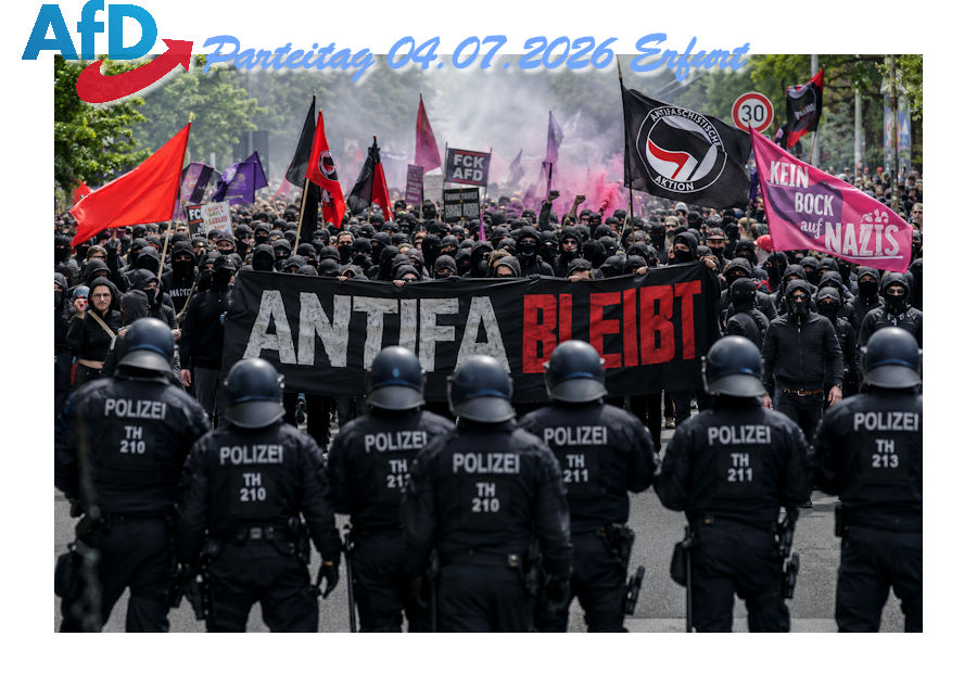 So sieht der Kampf für Demokratie aus? Die linken Choaten in Erfurt (1 )