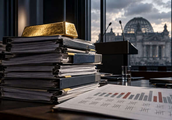 AKTEN im BÜRO vor REICHSTAG