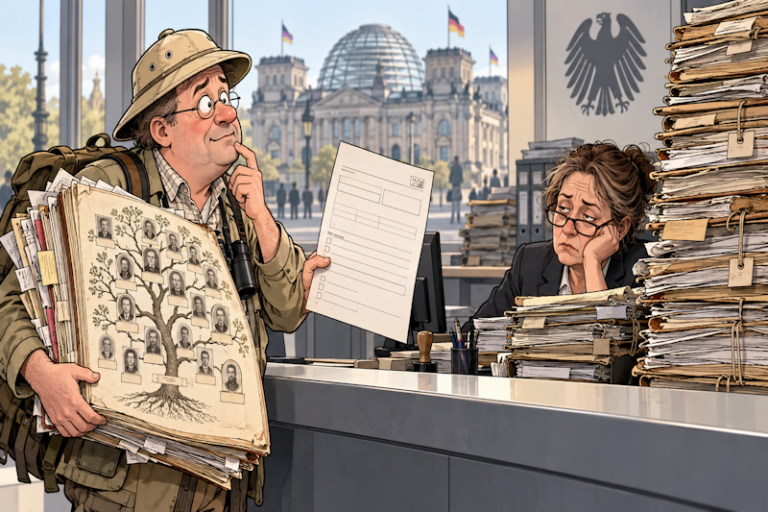 Ahnenbaum trifft Aktenstapel