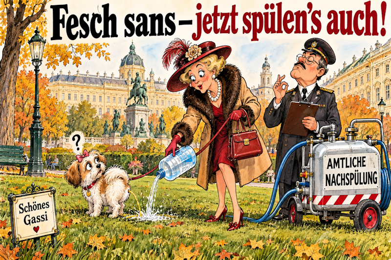 Amtliche Nachspülung im Wiener Park