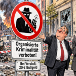 Amtliches Verbotsschild im Stadtchaos