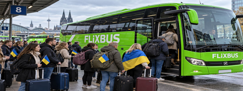 FlixBus am europäischen Busbahnhof