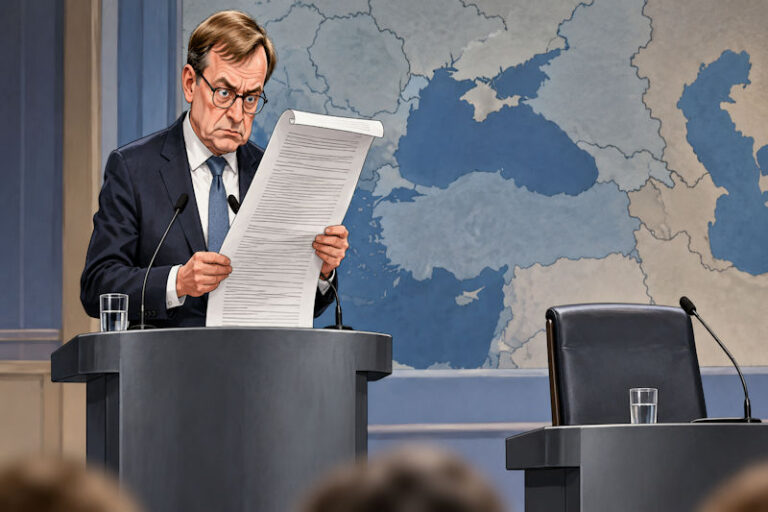 Große Worte, leerer Stuhl
