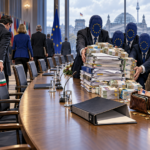 Leere EU-Stühle, volle Rechnungsstapel