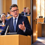 Leerer Ausschussstuhl im Hessischen Landtag