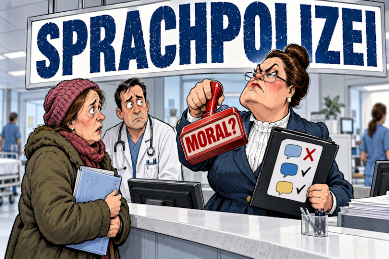 Sprachpolizei am Krankenhausschalter