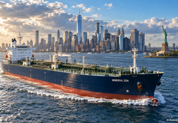 Tanker Minerva Zen vor Manhattan