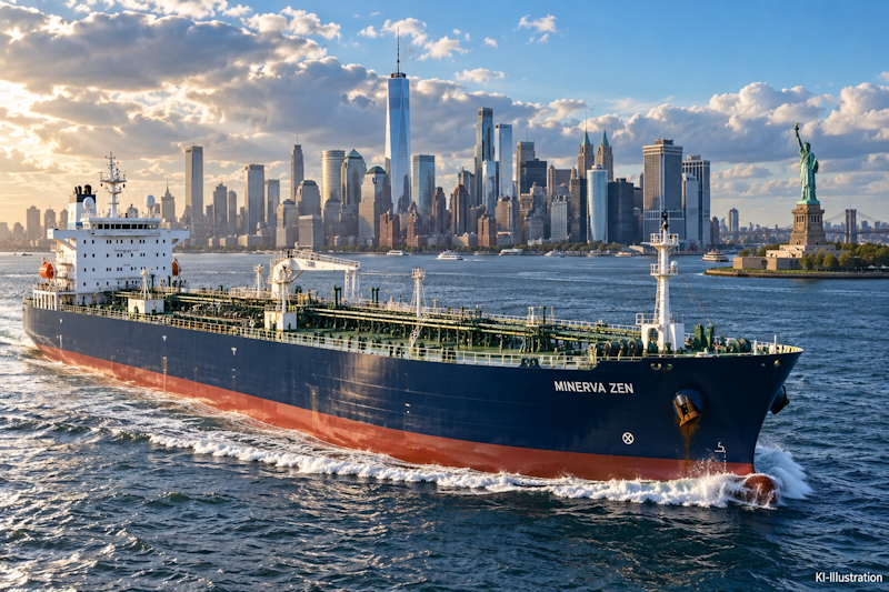Tanker Minerva Zen vor Manhattan